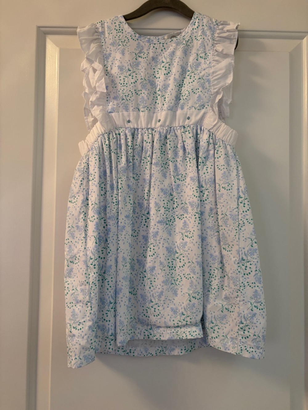 The Proper Peony Olivia White & Light Blue Floral Girls' Dress 6 NWOT